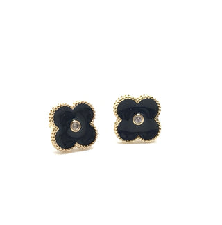 Enamel Clover Stud