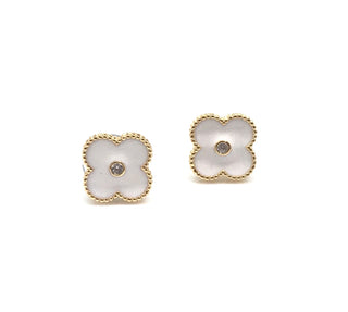 Enamel Clover Stud