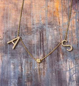 Double Initial Diamond Necklace