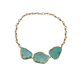 Gold Trim Turquoise Necklace