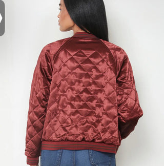 Red Reversible Varsity Bomber Jacket