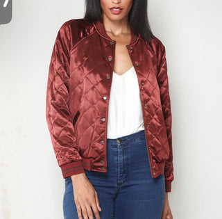 Red Reversible Varsity Bomber Jacket