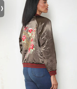 Olive Reversible Floral Jacket
