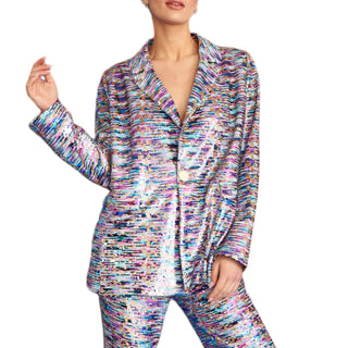Multi Sequin Blazer With Detachable Collar