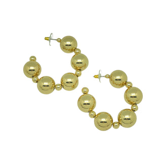 Gold Ball Hoop Earring