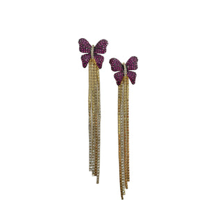 CZ Butterfly Tassel Earring