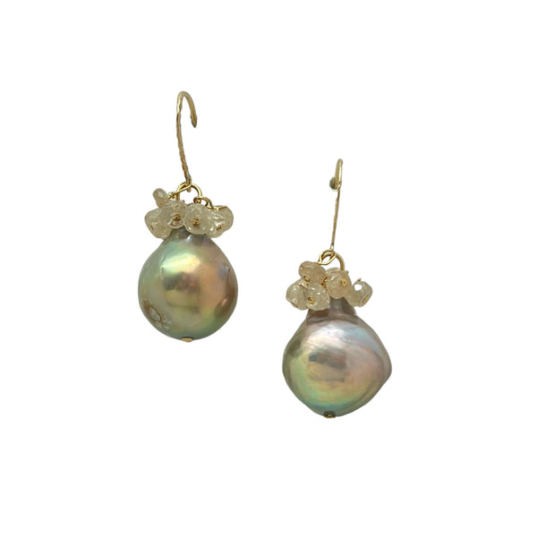 Baroque Pearl Cluster Earrings