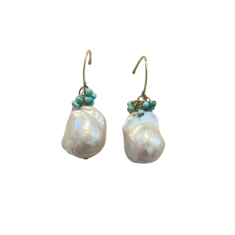 Baroque Pearl Cluster Earrings