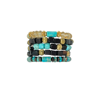 Citrine And Turquoise Bracelet Set