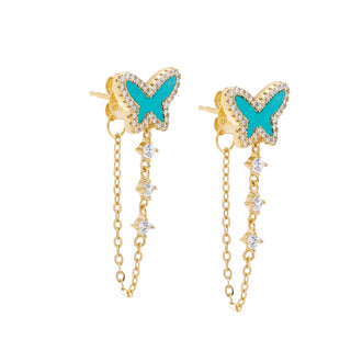 Butterfly Front Back Chain Earring