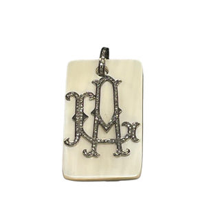 Diamond Monogram On Horn Pendant