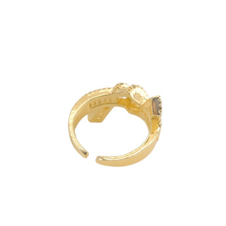 Pink Baguette Loop Ring