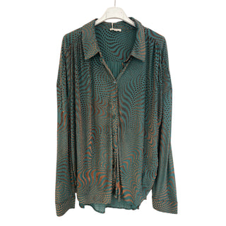 Green Velvet Burn Out Blouse