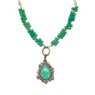 Chrysoprase And Sapphire Necklace