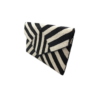 Black And White Beaded Clutch