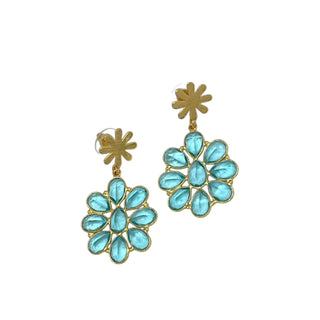 Aqua Flower Earring