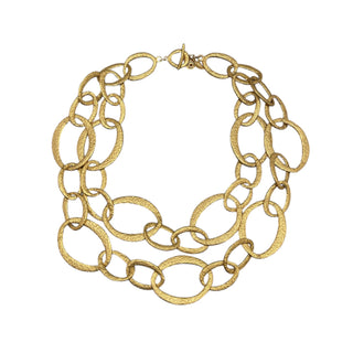 Hammered Gold Double Strand Necklace