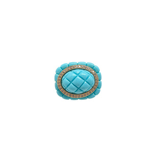 Carved Turquoise Statement Ring