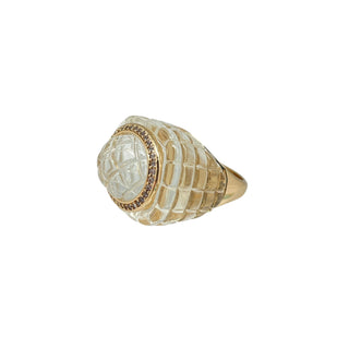 Clear Carved Statement Ring