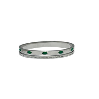 Green And Silver Bracelet Stack