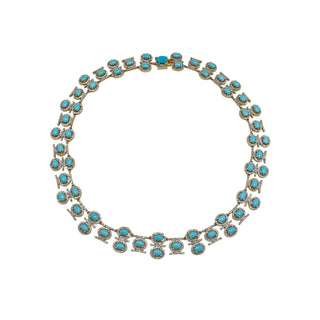 Turquoise And Diamond Collar Necklace