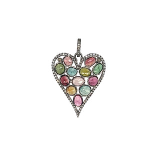 Tourmaline And Diamond Heart Pendant