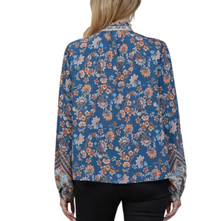 Teal Blue Multi Print Blouse