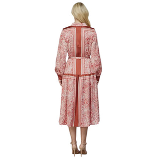 Satin Orange Print Dress