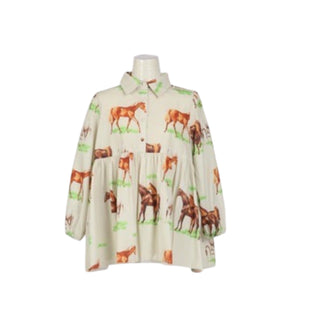 Cream Horse Blouse