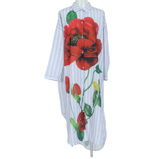 Flower Print Striped Dress