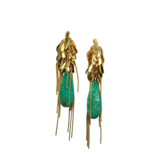 Fringe And Gemstone Statement Earrings