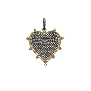 Two Tone Diamond Heart Pendant