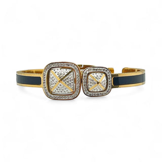 Black Or White Fancy Clamper Bracelet