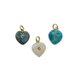 Small Gemstone And Diamond Heart
