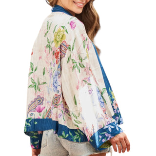 Floral Paisley Open Front Jacket