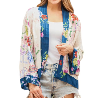 Floral Paisley Open Front Jacket