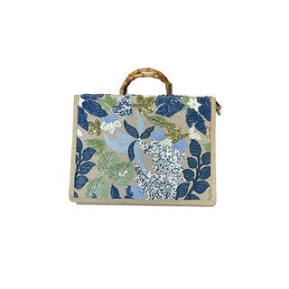 Sequin Embellished Briefcase Tote