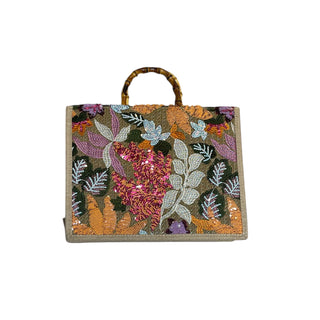 Sequin Embellished Briefcase Tote