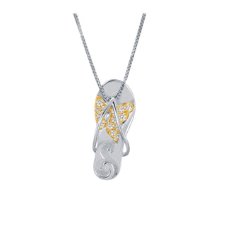 Silver Flipflop Beach Neckace