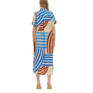 Striped Abstract Sand And Wave Dress