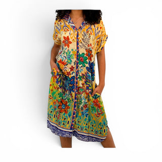 Mustard Floral Dress