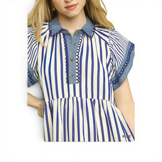 Blue Striped Summer Dress