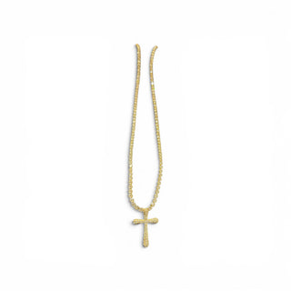 Gold and CZ Cross Layering Necklace