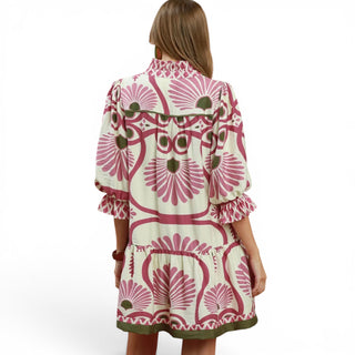 Floral Striped Button Down Dress