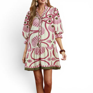 Floral Striped Button Down Dress