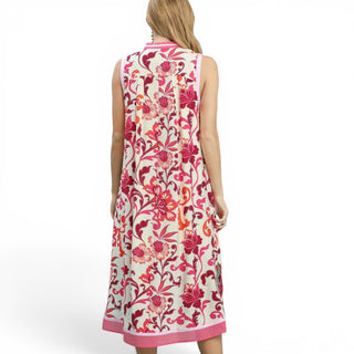 Pink And Orange Summer Sleeveless Dress