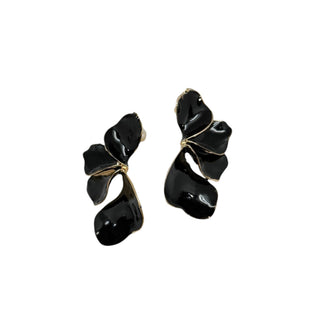 Black Enamel Wave Earring