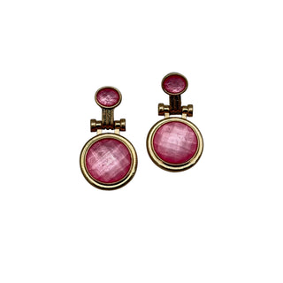 Pink Double Circle Earring