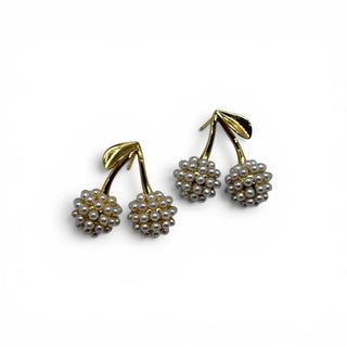 Pearl Cherry Cluster Earring