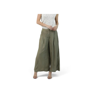 Olive Flat Front Wide Leg Pant